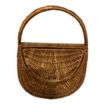 Panier de courses en osier vintage 70 s