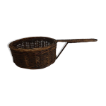 Panier forme casserole en osier vintage