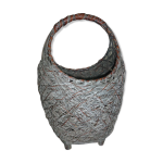 Panier forme oeuf avec son anse en v�g�tal tiss�