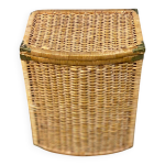 Panier à linge tressé avec couvercle en rotin et osier 50cm Panier à linge tressé avec couvercle en rotin et osier 50cm
