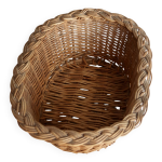 Panier ovale vintage en osier tressé à bordure tressée épaisse Panier ovale vintage en osier tressé à bordure tressée épaisse