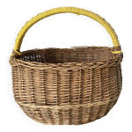 Panier vintage en osier tress et fil scoubidou
