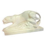 Panthre en cramique craquel art dco 1930