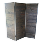 Paravent industriel m�tal & bois massif - pi�ce unique de designer