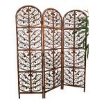Paravent peacock vintage osier rotin 3 volets Paravent peacock vintage osier rotin 3 volets