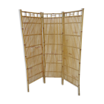 Paravent vintage anne 60 rotin bambou