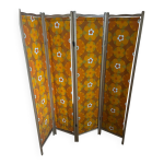 Paravent vintage fleurs style 60 s