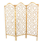 Paravent vintage en rotin paravent pliant orn (annes 1970)