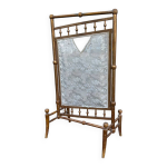 Pare - feu ancien en bois dor� tissu japonisant