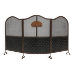 Pare - feu de chemine art dco en fer forg  3 panneaux