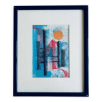 L'usine pastel acrylique sur papier de jean orange 1986