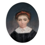 Pastel antique portrait jeune fille tableau ovale décoration campagne xix Pastel antique portrait jeune fille tableau ovale décoration campagne xix