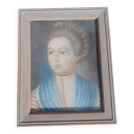 Pastel d'une jeune femme � mouches
