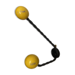 Patre vintage 2 boules en bois jaune