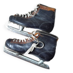 Patins a glace en cuir 2 tons ann�es 60