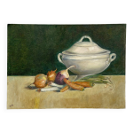 Peinture ancienne sur carton entoil  la soupire  signe anne marie beiruet