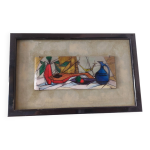 Peinture maille de l'artiste tugomir huberger , maitre mailleur jean btourn , limoges