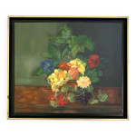 Peinture � l'huile ancienne encadr�e