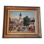 Peinture  l'huile originale de roland hamon (1909 - 1987)
