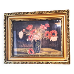 Peinture jack aquarelle nature morte france 1938 bouquet d'anmones