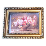 Peinture jack aquarelle nature morte france 1938 coupe florale cadre dor