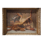 Peinture nature morte gibier, peinture encadre, peinture ancienne