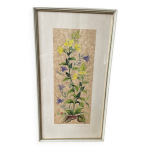 Peinture sur papier japonais esprit herbier 20 cm x 37 cm Peinture sur papier japonais esprit herbier 20 cm x 37 cm