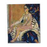 Peinture tableau femme nue sur fauteuil
