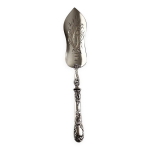 Pelle  poisson en argent manche rocaille & dcor cisel