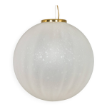 Pendentif extra large en verre de murano soufflé à la main « goutte givrée » avec détails en laiton Pendentif extra large en verre de murano soufflé à la main « goutte givrée » avec détails en laiton