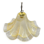 Pendentif parapluie vintage en verre de murano avec dcor couleur ambre, annes 1970.