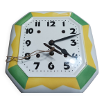 Pendule murale en cramique blanche des annes 50 / 60
