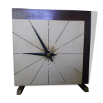 Pendule nufa acier bois laiton baklite annes 1960