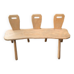 Petit banc 3 place style brutaliser en chêne Petit banc 3 place style brutaliser en chêne