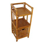 Petit bibus etagre de sol - table de nuit - rotin tress casier annes 80