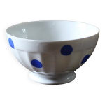 Un petit bol sur pied blanc pois bleus chauvigny