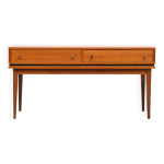 Petit buffet ou console basse  2 tiroirs en teck, annes 1960
