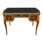 Petit bureau de milieu en acajou et palissandre, style louis xv, poque napolon iii milieu xixe