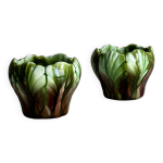 Petits caches - pots en barbotine, photophores, design en forme de chou Petits caches - pots en barbotine, photophores, design en forme de chou
