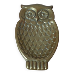 Petit cendrier hibou en laiton sculpt, cendrier de poche hibou