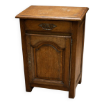 Petit confiturier ancien en ch�ne massif, une porte et un tiroir