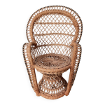 Petit fauteuil emmanuelle pour poupe vintage en osier / rotin neuf