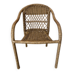 Petit fauteuil enfant en scoubidou beige