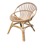 Petit fauteuil en rotin des annes 60