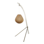 Petit lampadaire ajustable, abat - jour en rhodo�d, 1950