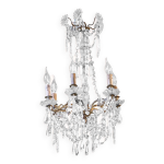 Petit lustre en cristal français à 6 lumières Petit lustre en cristal français à 6 lumières