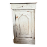Petit meuble ancien patin� gris pierre / table d'appoint / chevet