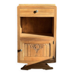 Petit meuble art d�co en noyer massif et marbre - ann�es 30