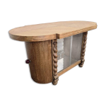 Petit meuble bar art d�co vintage incurv� / meuble � th� / vitrine