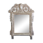 Petit miroir bois argent  la feuille d'argent